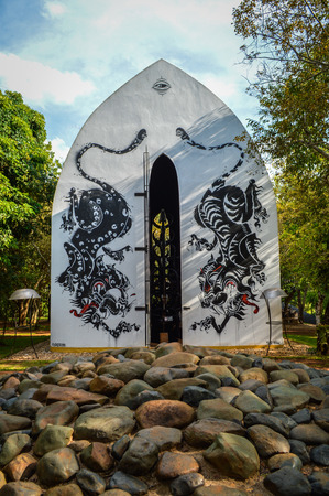 Chiang Rai, Thailand - June 23, 2017 : Baandam Museum (Black House), created and designed by Thawan Duchanee.のeditorial素材