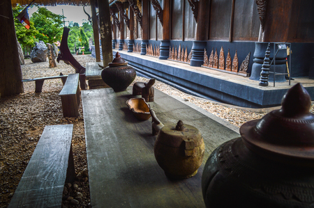 Chiang Rai, Thailand - June 23, 2017 : Baandam Museum (Black House), a place for collecting the local art, created and designed by Thawan Duchanee.のeditorial素材