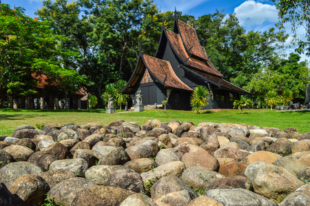 Chiang Rai, Thailand - June 23, 2017 : Baandam Museum (Black House), a place for collecting the local art, created and designed by Thawan Duchanee.のeditorial素材