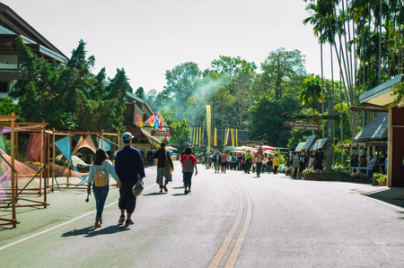 Chiang Rai, Thailand - December 5, 2017: The Colors of Doi Tung Festival returns after last yearâs success, transforming the mountains of Doi Tung.のeditorial素材