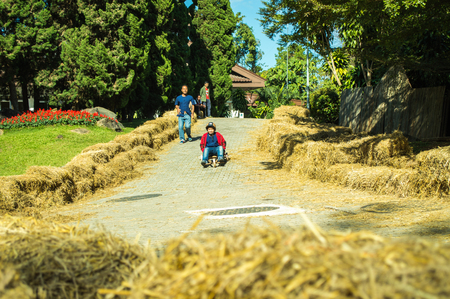 Chiang Rai, Thailand - December 5, 2017: The Colors of Doi Tung Festival returns after last yearâs success, transforming the mountains of Doi Tung. âFormula Doiâ  the extreme sport of hill tribe styleのeditorial素材