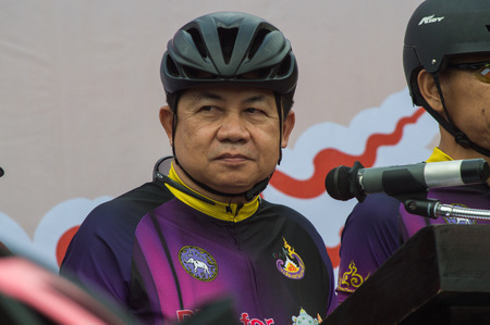 Chiang Rai, Thailand â October 14, 2018: The Governor of Chiang Rai province Prajon Prachsakul led more than 2 thousand of cyclists in the âBike for Chiangrai Gamesâ cycling around Chiang Rai.のeditorial素材