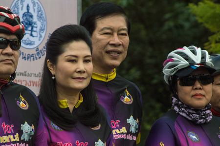 Chiang Rai, Thailand â October 14, 2018: The Governor of Chiang Rai province Prajon Prachsakul led more than 2 thousand of cyclists in the âBike for Chiangrai Gamesâ cycling around Chiang Rai.のeditorial素材