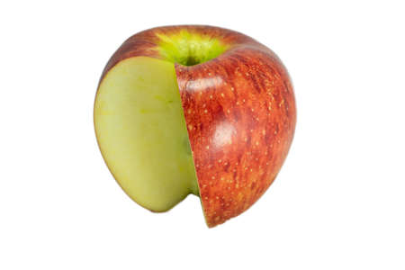 Fresh apple. Closeup studio shot isolated on a white background.