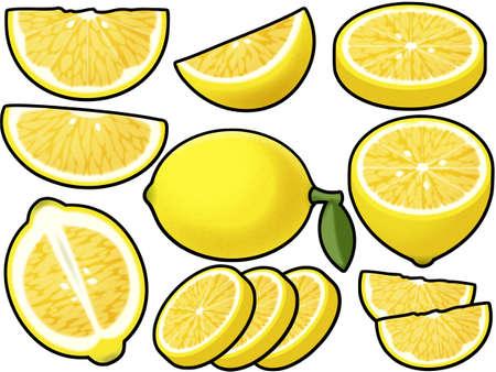 Various lemons (with main line)の写真素材