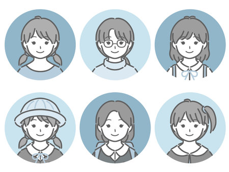 girl face iconのイラスト素材