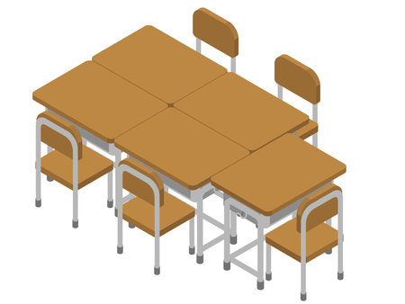 School deskのイラスト素材