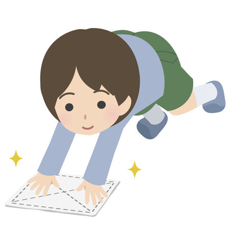 Boy Playing Ragのイラスト素材