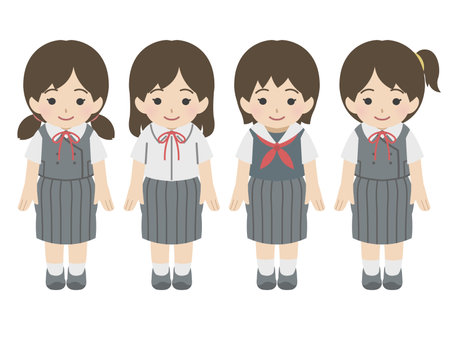 Schoolgirl in summer clothesのイラスト素材