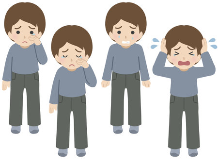 Crying young manのイラスト素材