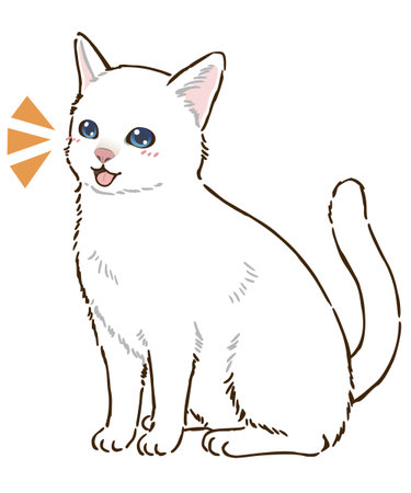 Delightful cat (white cat)のイラスト素材