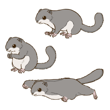 Ezomomonga in various posturesのイラスト素材