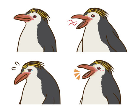 Royal Penguin Joy and Sorrow Setのイラスト素材