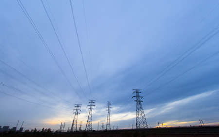 High-voltage towerの写真素材