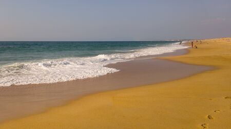 Summertime beach view on a hot day in Labenne, Franceの写真素材