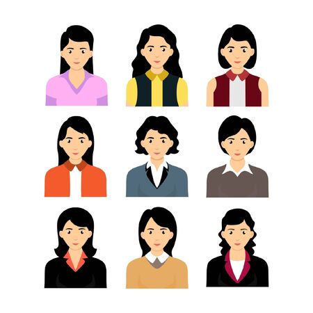 Avatars Women Business Charactersのイラスト素材