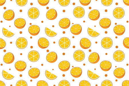 Orange slices patten design white beground 
for banner, sticker, print, background, and moreのイラスト素材