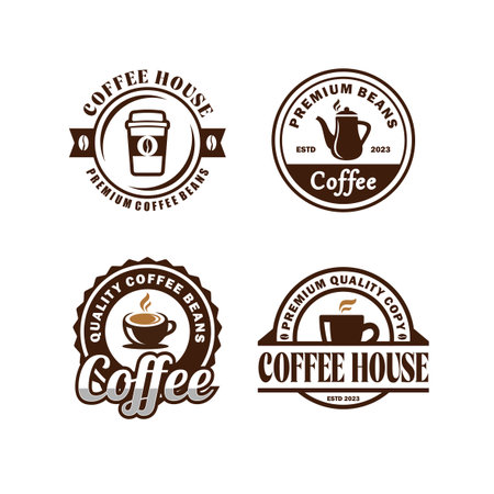 Logo set coffee vintage designのイラスト素材