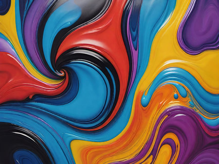 Abstract background of colorful oil paint swirlsの素材