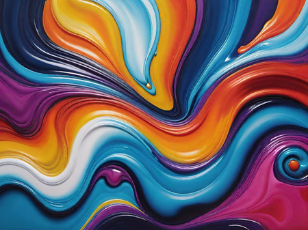 Abstract background of colorful oil paint swirlsの素材
