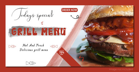 Vector food menu social media banner post templateのイラスト素材
