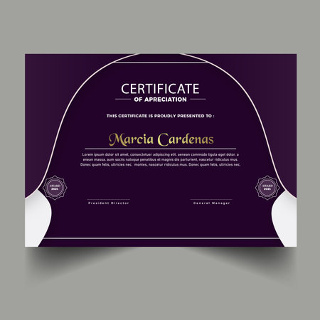 Certificate of achievement template design with gold colorのイラスト素材