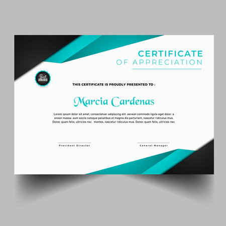 Certificate of achievement template design with gold colorのイラスト素材