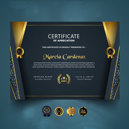 Certificate of appreciation luxury template designの写真素材