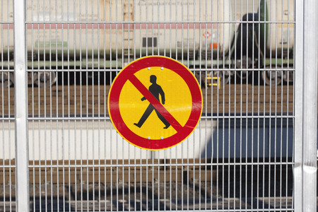 no access railroad sign Finland Europeの写真素材