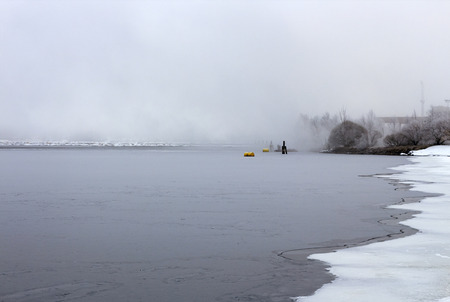 foggy winter scene, Finlandの写真素材