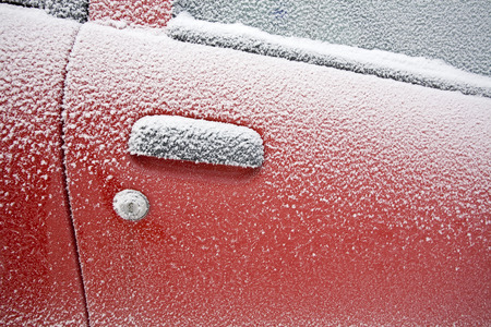 frosty carの写真素材