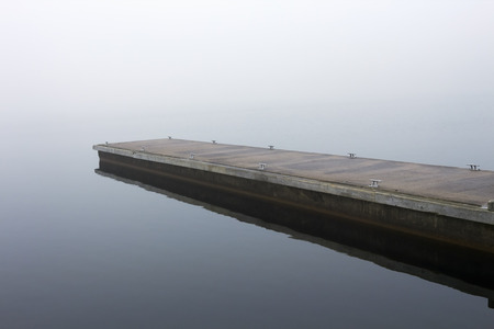 foggy lake scene, Finlandの写真素材