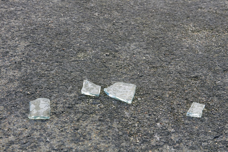 broken glass on groundの写真素材