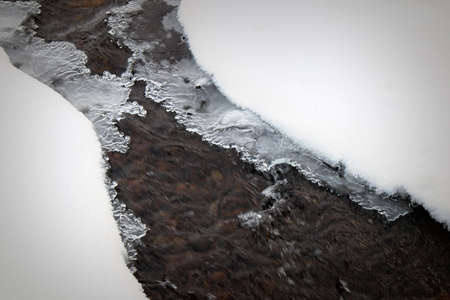 Small brook in winterの写真素材