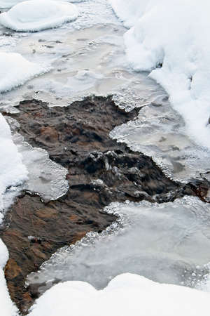 Small brook in winterの写真素材