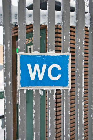 frosty public toilet signの写真素材