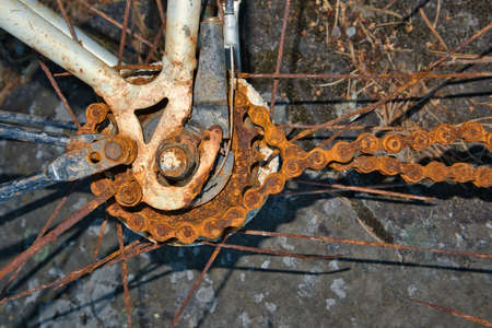 Rusty bicycle salvaged from the water