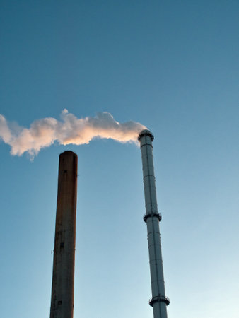 thermal power plant chimney, vertical
