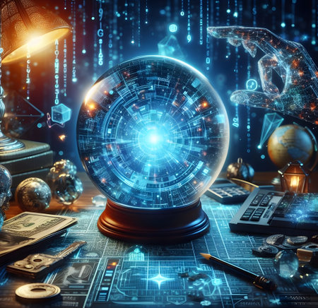 Generative AI Cyberspace fortune teller's crystal ballの素材