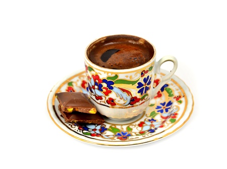a cup of Turkish coffee isolatedの写真素材
