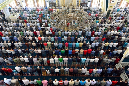 Muslims during Friday prayers in congregation in bulkのeditorial素材