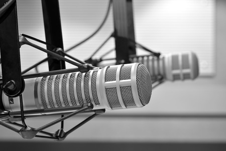 radio studio microphoneの写真素材