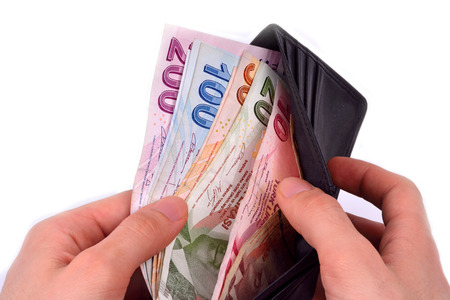hundred and two hundred Turkish Lira white background