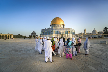 JERUSALEM, ISRAEL - JUNE 2, 2016: Dome of Rock or Qubbatus Sakhra in Masjidil Aqsa compound is one...