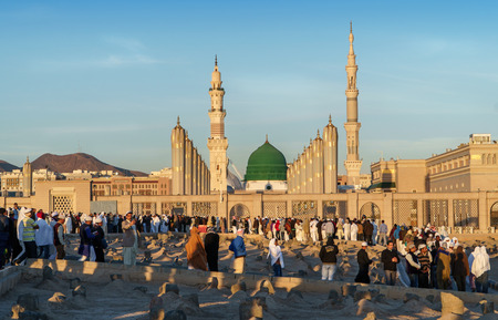 MEDINA, SAUDI ARABIA - FEB 03: Baqee grave outside Nabawi Mosque at February 03, 2017 in Medina, Saudi Arabia. Jannat Al-Baqee is one of the largest cemeteries in the Muslim world.のeditorial素材