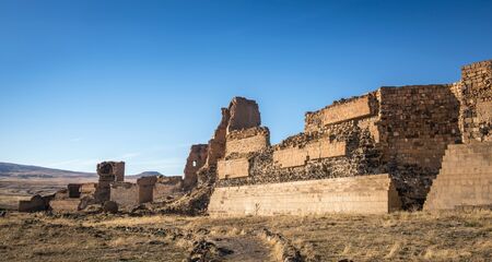 KARS, TURKEY - OCTOBER 6: Historical Ani ruins on October 6, 2018 in Kars, Turkey. Ani is since 2016...