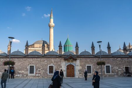KONYA, TURKEY - 11 NOVEMBER 2018: The Famous Sufi Mevlana Tomb, November 11, 2018 in Konya, Turkey. Tomb of Mevlana, the founder of Mevlevi sufi dervish order.のeditorial素材