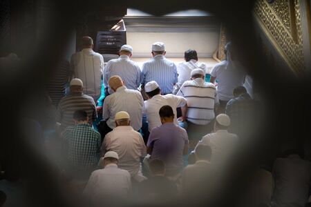ISTANBUL, TURKEY - AUGUST 30: Muslims friday during the prayer Tunahan on August 30, 2013 in...