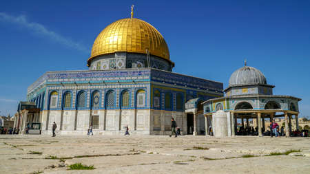 JERUSALEM, ISRAEL - FEBRUARY 2, 2018: Dome of Rock or Qubbat Sakhra in Masjidil Aqsa compound is one of the sacred building for the Jews and Muslim in Israel.のeditorial素材