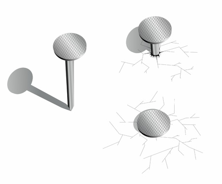 nails crack the wall のイラスト素材